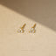 Tiny White Stone Clover Flower Stud, Unisex, Gold, Silver SHEMISLI SS039 Butterfly End, SS793 Screw Ball End (Type A)