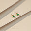 Tiny Emerald Square CZ Stud, Cube Earrings, Gold Silver SHEMISLI SS022