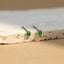 Tiny Emerald Square CZ Stud, Cube Earrings, Gold Silver SHEMISLI SS022