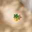 Tiny 5 Petal Flower with Emerald Stones, Threadless Flat Back Tragus Stud, 20,18,16ga, 5-10mm Surgical Steel SHEMISLI SS572