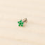 Tiny 5 Petal Flower with Emerald Stones, Threadless Flat Back Nose Stud, 20,18,16ga, 5-10mm Unisex, Surgical Steel SHEMISLI SS572