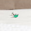 Tiny 3 Leaf Emerald Threadless Flat Back Lip Labret Stud, 18,16ga, 6-10mm, Unisex, Surgical Steel, SHEMISLI SS550