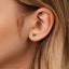 Tiny 2 Leaf Emerald Stone Threadless Flat Back Earrings, Nose Stud, 20,18,16ga, 5-10mm, Surgical Steel, SHEMISLI SS548
