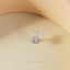 Tiny White Stone Baguette Threadless Flat Back Nose Stud, 20,18,16ga, 5-10mm Surgical Steel SHEMISLI SS900