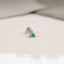 Tiny Triangle Emerald Stone Threadless Flat Back Tragus Stud, 20,18,16ga, 5-10mm, Surgical Steel, SHEMISLI SS555