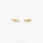 Tiny Triple White Stones Climber Stud Earrings, Unisex, Gold, Silver SHEMISLI SS125 Butterfly End, SS489 Screw Ball End (Type A) LR