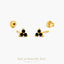 Tiny Black Clover Flower Stud, Unisex, Gold, Silver SHEMISLI SS245 Butterfly End, SS971 Screw Ball End (Type A)