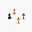 3 Beads Stud, Threadless Flat Back Earring, Minimalist Style, A-SS537 SS538