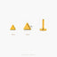 Dainty Triangle Threadless Flat Back Earrings, 20,18,16ga, 5-10mm Unisex, Surgical Steel SHEMISLI SS729, SS565