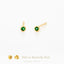 Super Tiny Emerald CZ Stone Studs, Unisex, Gold, Silver SHEMISLI - SS232 Butterfly End, SS965 Screw Ball End (Type A)