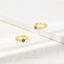 Single Sapphire CZ Beaded Hoops, Unisex, Gold, Silver SHEMISLI SH336