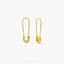 Safety Pin CZ Hoop Earrings, Gold, Silver SHEMISLI SH019