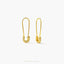 Safety Pin CZ Hoop Earrings, Unisex, Gold, Silver SHEMISLI SH019