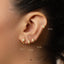 Tiny CZ Stone Helix Hoop Earring, White Stone, Emerald, Turquoise, Opal, Unisex, Gold, Silver SH616, SH626, SH636, SH646, SH656, SH666