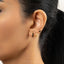 Simple Black Baguette CZ Studs Huggies Drop Hoop Earrings Stack Set, Unisex, Gold, Silver SHEMISLI SS458, SH013, SH335