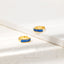 Simple Sapphire Baguette CZ Studs Huggies Drop Hoop Earrings Stack Set, Unisex, Gold, Silver SHEMISLI SS457, SH013, SH334