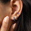 Simple Sapphire Baguette CZ Studs Huggies Drop Hoop Earrings Stack Set, Unisex, Gold, Silver SHEMISLI SS457, SH013, SH334