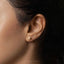 a close up of a person wearing a pair of ear piercings