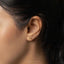 a close up of a person wearing a pair of ear piercings