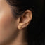 a close up of a person wearing a pair of ear piercings