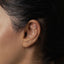 a close up of a person wearing a pair of ear piercings