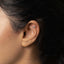 a close up of a person wearing a pair of ear piercings