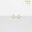 Rhombus Shape Ear Jackets, Geometric Square Front And Back Earrings, Unisex, Gold, Silver SHEMISLI SJ015