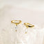 Marquise White CZ Drop Hoop Earrings, Huggies, Unisex, Gold, Silver SHEMISLI SH594