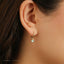 Dainty Moon Stone CZ Hoop Earrings, Unisex, Gold, Silver SHEMISLI SH671