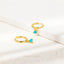 Turquoise CZ Drop Hoop Earrings, Huggies, Unisex, Gold, Silver SHEMISLI SH339