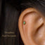 Tiny Emerald Marquise Threadless Flat Back Earrings, 20,18,16ga, 5-10mm, Unisex, Surgical Steel, SHEMISLI SS582