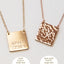 Customized Square Plate Necklace, Personalized tag, Initial Pendant, Squared necklace, Unisex, Gold Filled, Silver SN0010