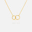 Interlocking Two Circle Necklace, Unisex, Gold, Silver (15.5"+2") SHEMISLI - SN012