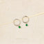 Emerald CZ Drop Hoop Earrings, Huggies, Unisex, Gold, Silver SHEMISLI SH338