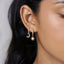 Mismatched Star Moon Hoop Earrings, Pave CZ Drop Huggies, Unisex, Gold, Silver SHEMISLI - SH216