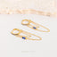 Dangle Chain Baguette Sapphire CZ Hoop Earrings, Huggies, Unisex, Gold, Silver SHEMISLI SH361