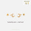 Tiny Moon CZ Stud Earring, Luna Studs, Unisex, Gold, Silver SHEMISLI SS036 Butterfly End, SS352 Screw Ball End (Type A)