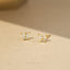 Tiny CZ Butterfly Studs Earrings, Unisex, Gold, Silver SHEMISLI - SS043