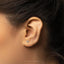 a close up of a person wearing a pair of ear piercings