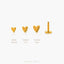Heart Shape Stud, Threadless Flat Back Earring, Minimalist Style, A-SS727 SS728 SS757