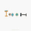 Tiny Turquoise Flower Threadless Flat Back Earring, 20,18,16ga, 5-10mm Unisex, Surgical Steel SHEMISLI SS1000
