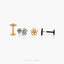 Tiny Open Flower Threadless Flat Back Earring, 20,18,16ga, 5-10mm Unisex, Surgical Steel SHEMISLI SS731