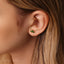 Emerald Crown Stud, Threadless Flat Back Earring, Minimalist Style, A-SS560