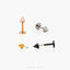 Tiny Spike Threadless Flat Back Earring, 20,18,16ga, 5-10mm Unisex, Surgical Steel SHEMISLI SS719