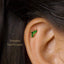 Tiny 5 Leaf Emerald Stone Crown Threadless Flat Back Earring, 20,18,16ga, 5-10mm, Unisex, Surgical Steel SHEMISLI SS560