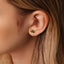 Tiny 5 Leaf Emerald Stone Crown Threadless Flat Back Earring, 20,18,16ga, 5-10mm, Unisex, Surgical Steel SHEMISLI SS560