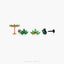 Tiny 5 Leaf Emerald Stone Crown Threadless Flat Back Earring, 20,18,16ga, 5-10mm, Unisex, Surgical Steel SHEMISLI SS560
