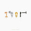 Safety Pin Stud, Threadless Flat Back Earring, Minimalist Style, A-SS985