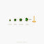 Emerald Stud, Threadless Flat Back Earring, Minimalist Style, A-SS507 SS508 SS509 SS510