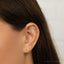 Gem Dangle Chain Stud, Threadless Flat Back Earring, Minimalist Style, A-SS1003